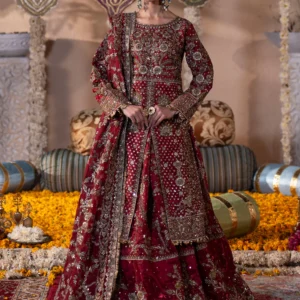 Red Flared Lehenga 3PC Charmuse Festive Wear Set