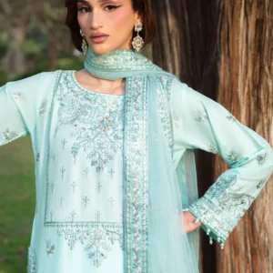 Powder Blue Lawn 3 Piece Embroidered Festive Suit Set