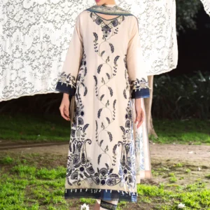 Beige Lawn Straight Kurta 3PC Festive Summer Set