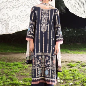 Navy Blue Lawn 3PC Kurta Bride Groom Summer Wear