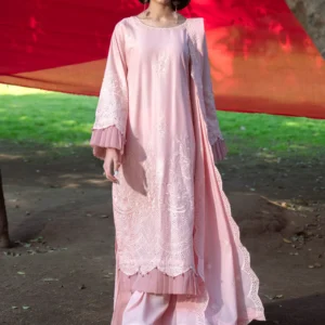 Pastel Pink Lawn Kurta 3PC Botanical Summer Set