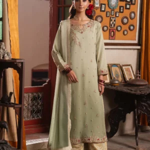 Pistachio Green Chiffon 3PC Formal Kurta Set