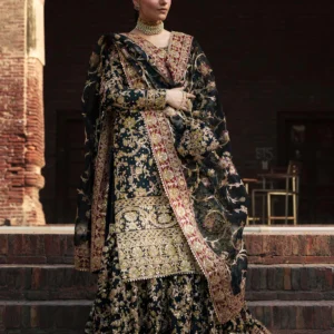 Black Chiffon Flared Lehenga Festive 3Pc Set