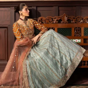 Multi Color Chiffon Flared Lehenga Formal Set