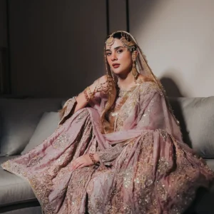 Blush Pink Silk Bridal Wear 3 Piece Formal Suit