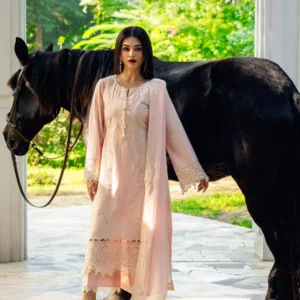 Rose Pink Lawn Festive Kurta Dupatta Set