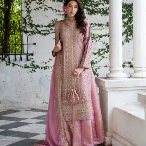 Mauve Pink Crystal Shimmer Lehenga Dupatta Set