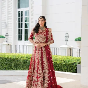 Crimson Silk Bridal Lehenga Choli Wedding Set