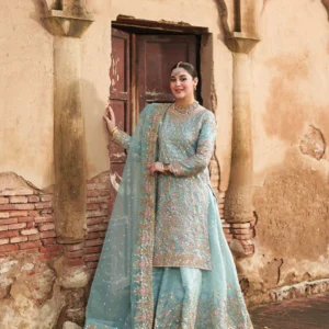 Ice Blue Lehenga Dress with Elegant Embellishments