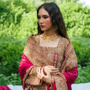 Elegent Maroon Chiffon Straight Kurta Formal 3Pc Dupatta Set