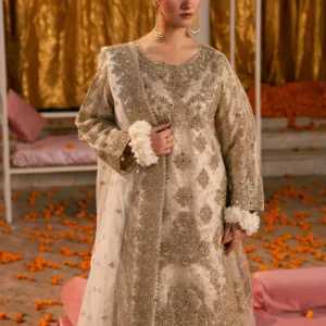 Marigold Net Gharara Set with Embellished Dupatta