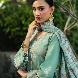 Pastel Green Lawn Festive Kurta Dupatta Set