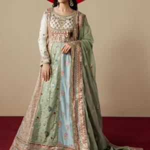 Pastel Embellished Flared Maxi Formal Dress Set