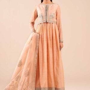 Embroidered Paper Cotton 3 Piece Suit Women Outfit