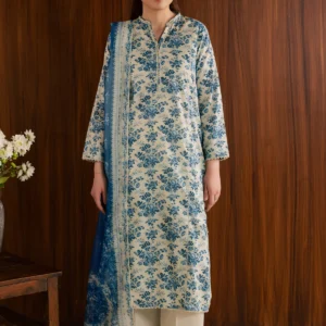 Printed 3Pc Dress with Monar Dupatta Set for Women