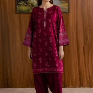 Digital Printed 2Pc Dress with Mid Length Shirt Set