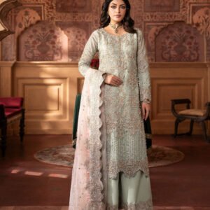 Mint Green Embroidered Net Suit for Weddings