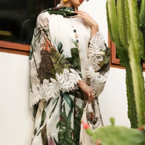 3 Piece Embroidered Lawn Suit Traditional Style Wear