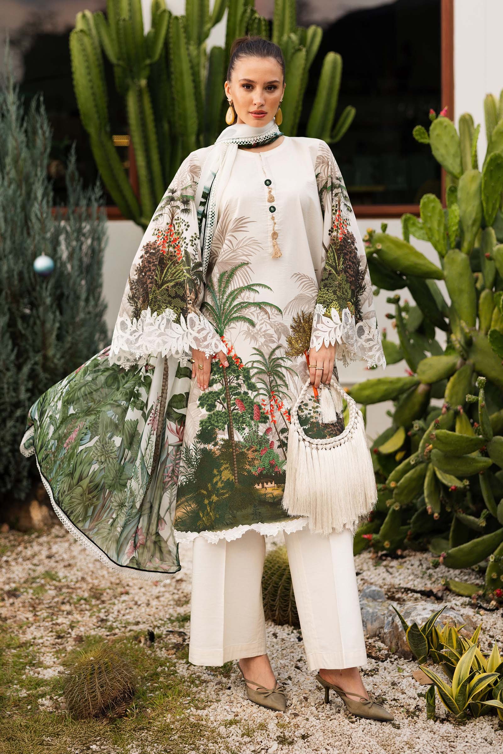 3 Piece Embroidered Lawn Suit Traditional Style Wear - Image 6