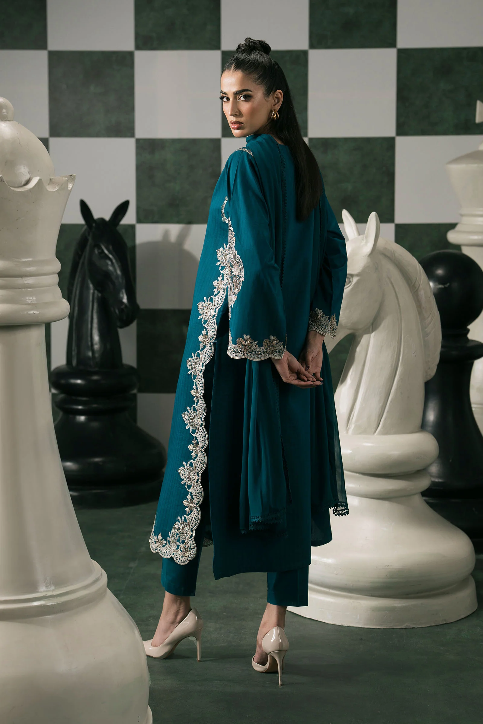 3 Piece Embroidered Dobby Lawn Suit Elegant Wear - Image 3