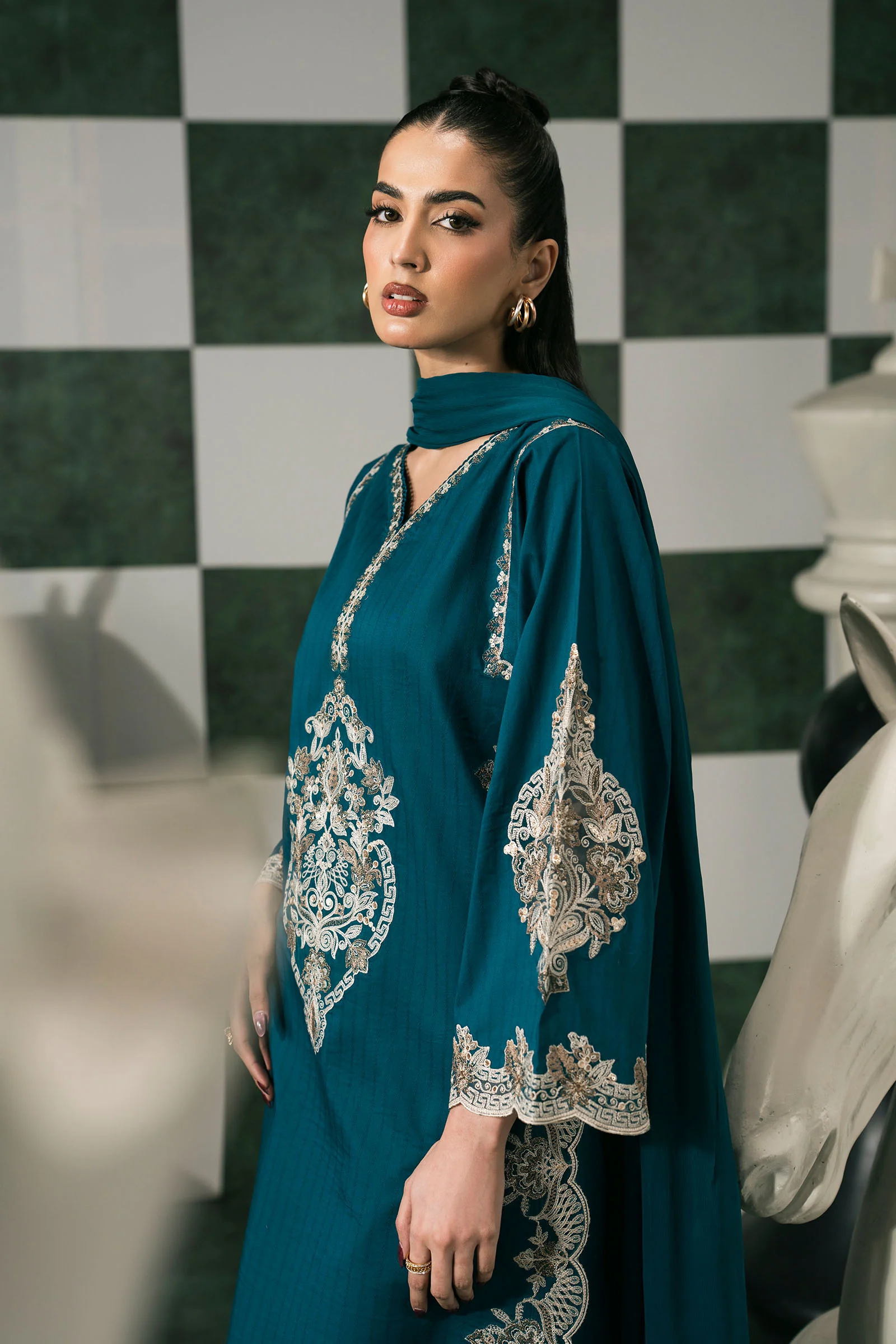 3 Piece Embroidered Dobby Lawn Suit Elegant Wear - Image 6