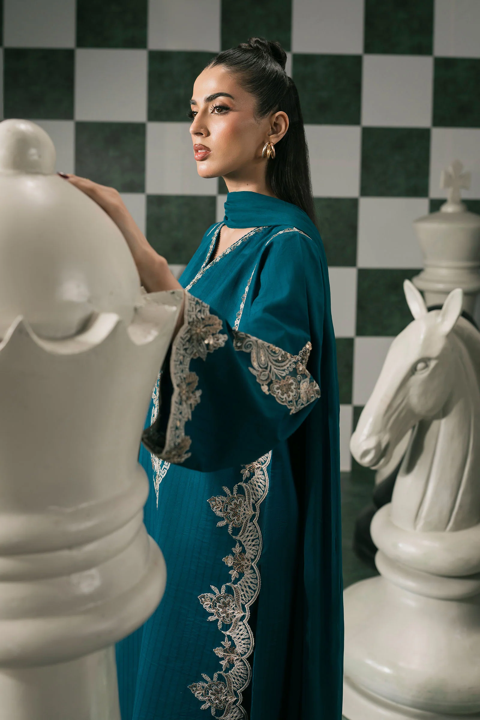 3 Piece Embroidered Dobby Lawn Suit Elegant Wear - Image 5