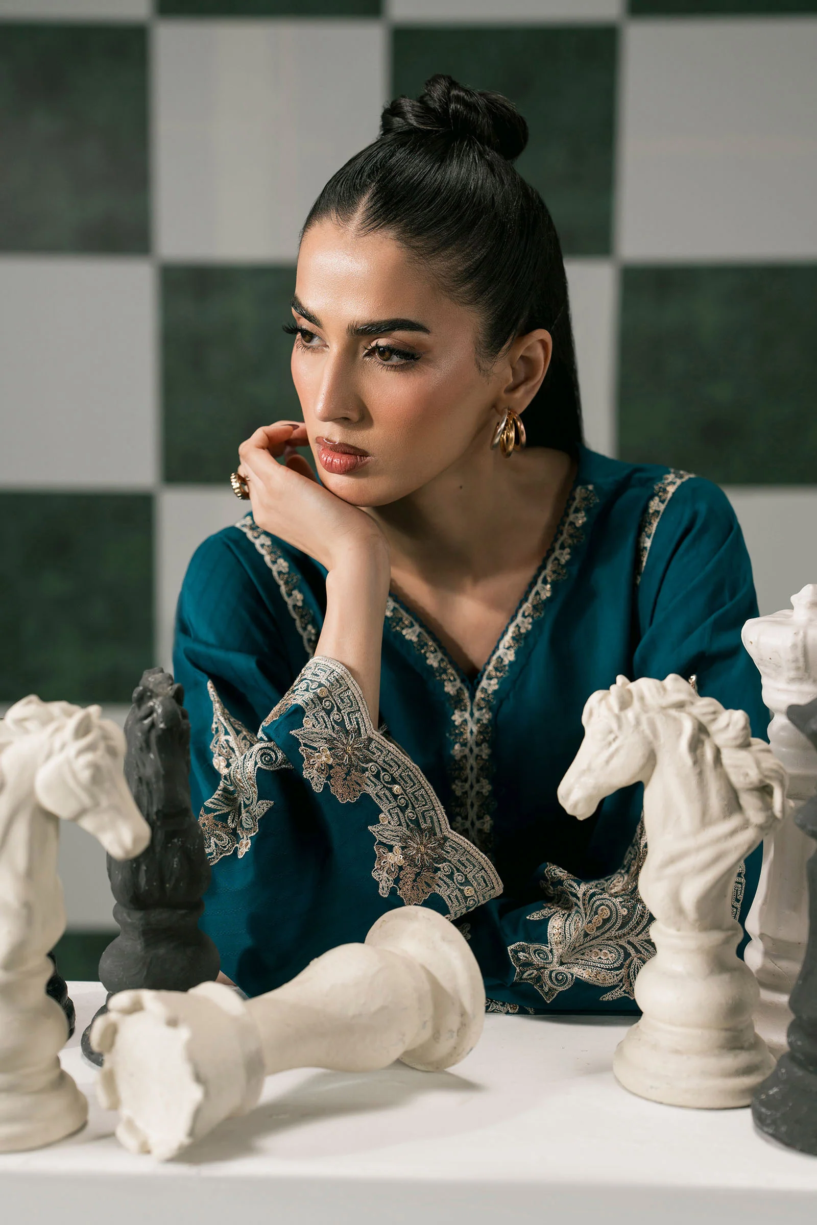 3 Piece Embroidered Dobby Lawn Suit Elegant Wear