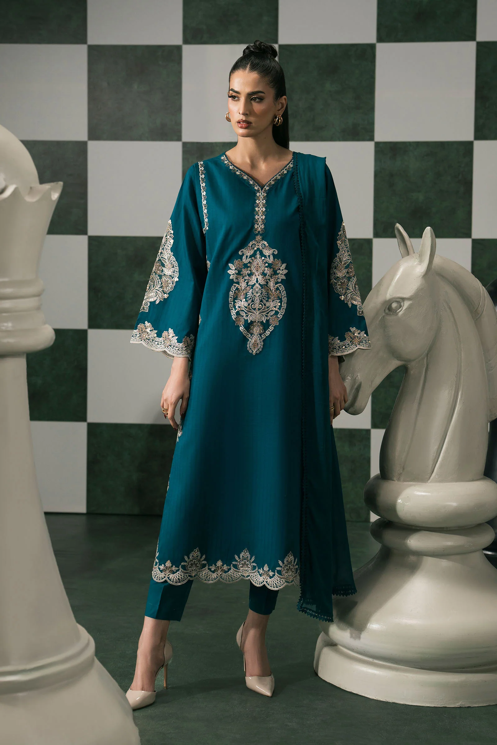 3 Piece Embroidered Dobby Lawn Suit Elegant Wear - Image 8