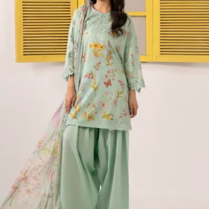 3 Piece Embroidered Lawn Suit Elegant Ethnic Wear