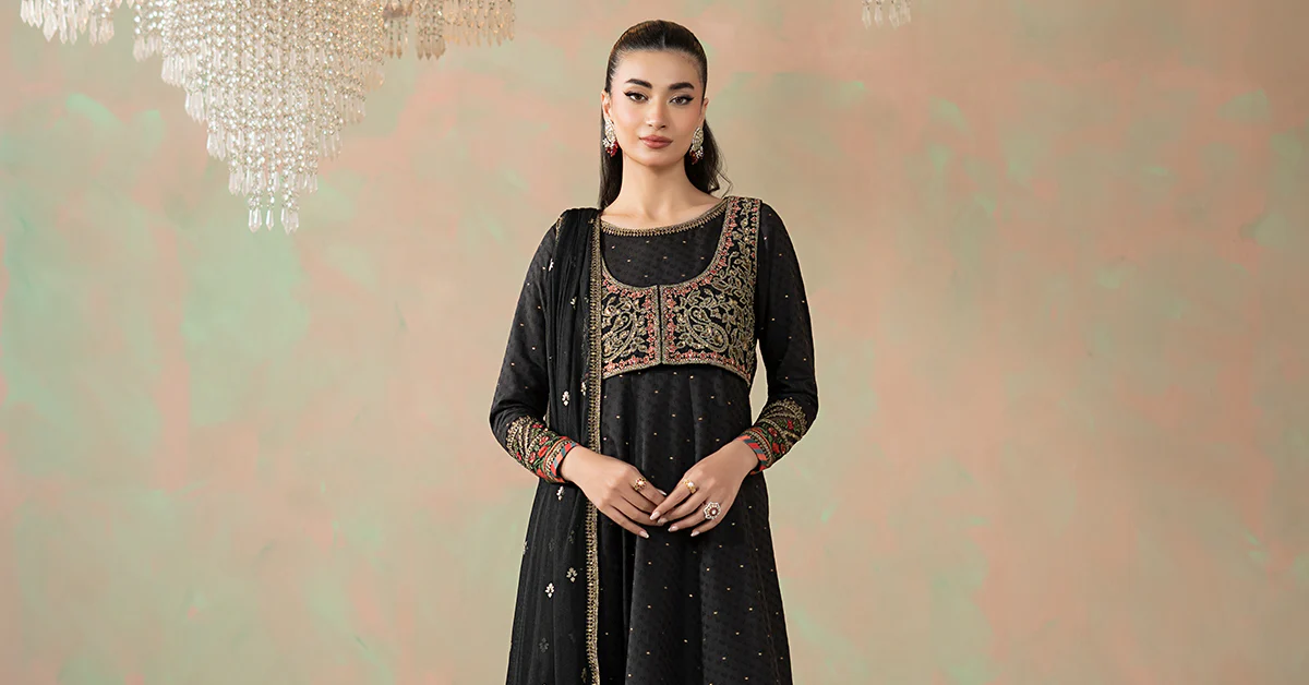 3 Piece Embroidered Filament Viscose Elegant Suit - Image 2