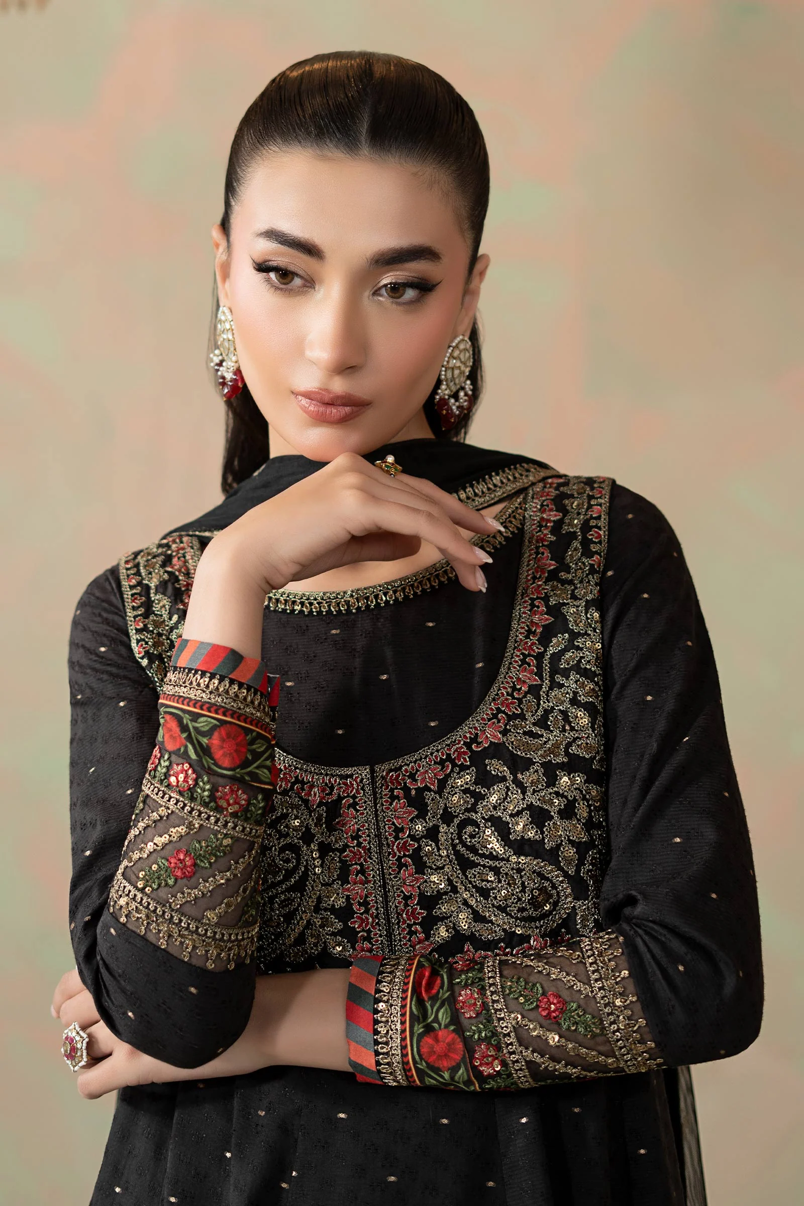 3 Piece Embroidered Filament Viscose Elegant Suit - Image 8