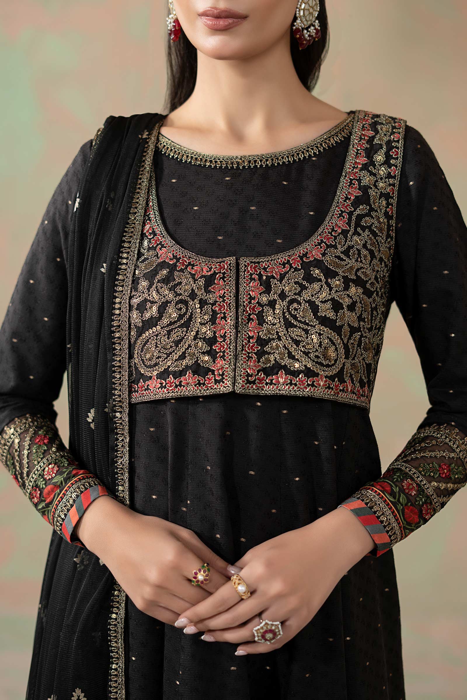 3 Piece Embroidered Filament Viscose Elegant Suit - Image 7