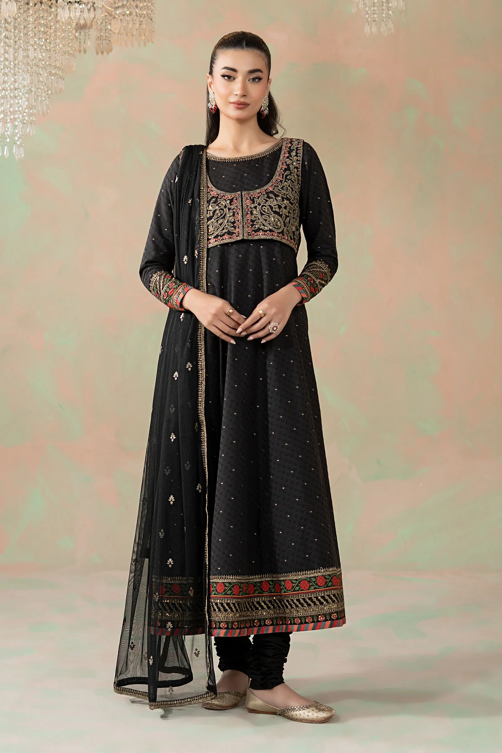 3 Piece Embroidered Filament Viscose Elegant Suit - Image 9