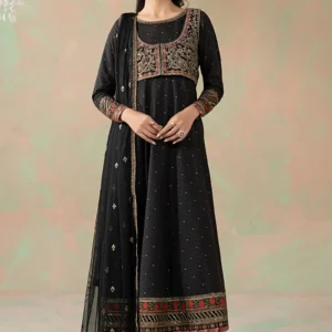 3 Piece Embroidered Filament Viscose Elegant Suit