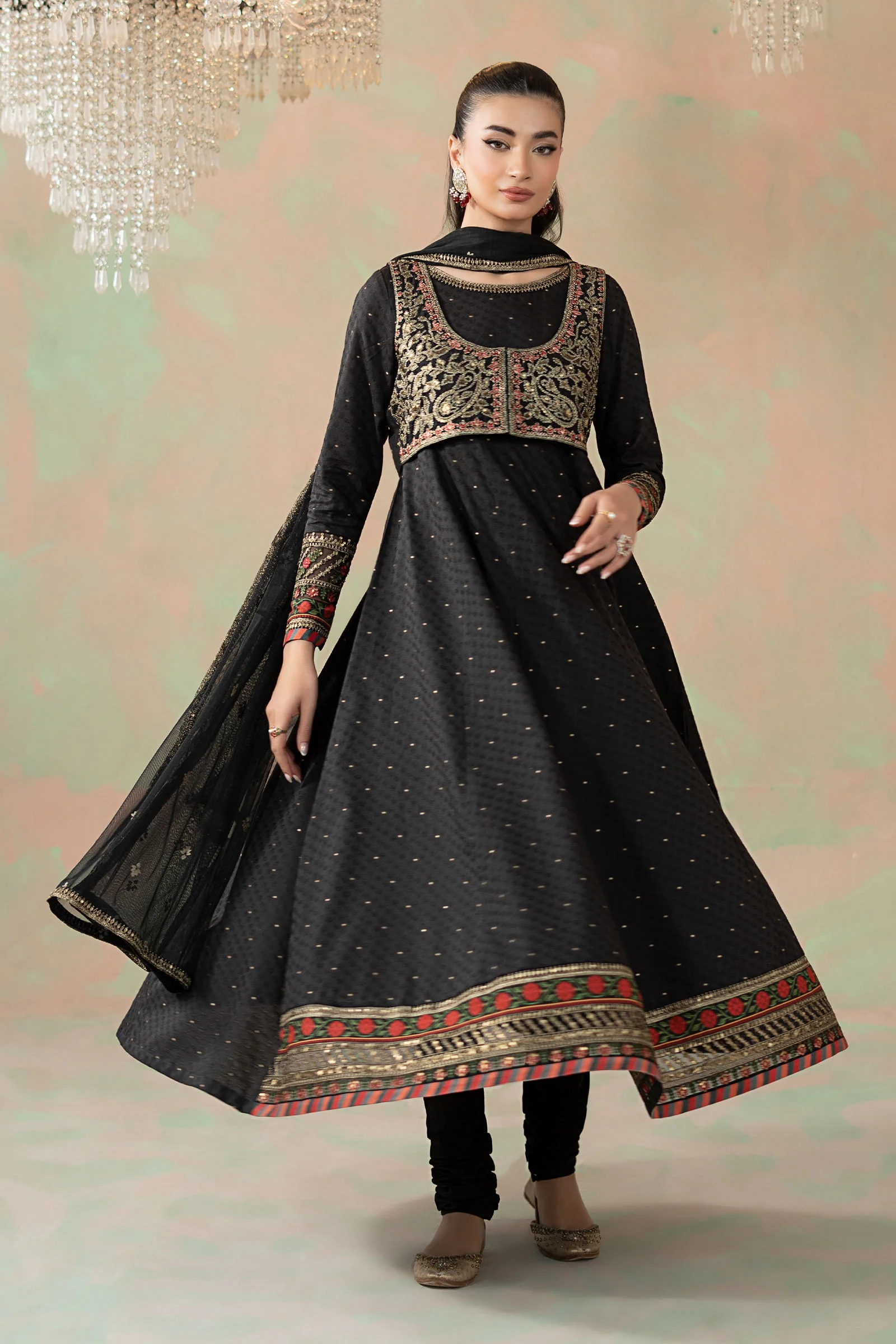 3 Piece Embroidered Filament Viscose Elegant Suit - Image 5