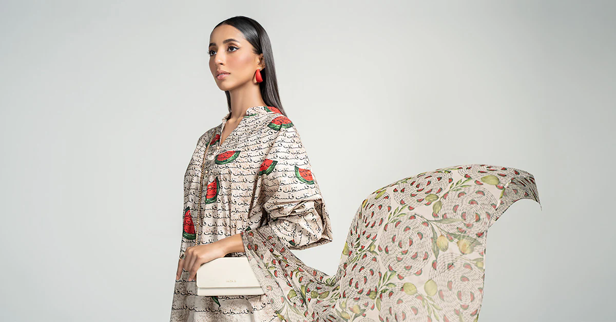 3 Piece Printed Lawn Suit Stylish Casual Ethnic Wear - Image 2