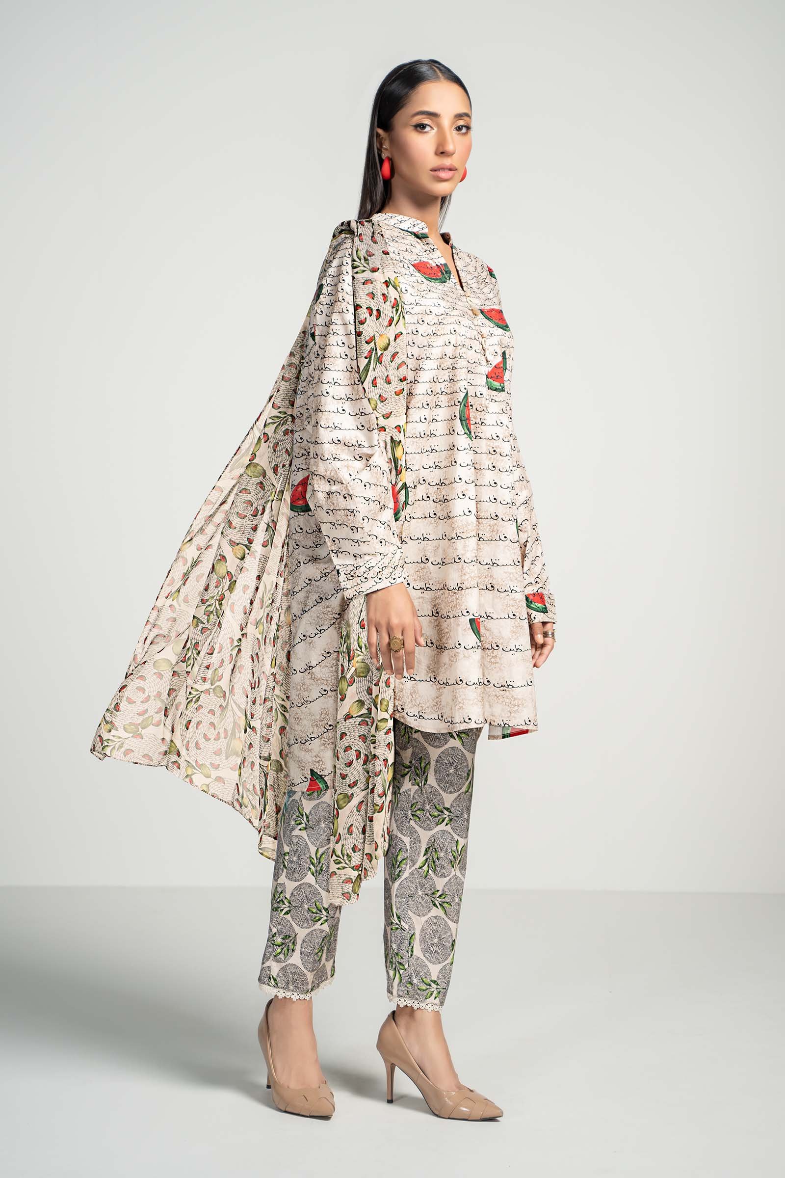 3 Piece Printed Lawn Suit Stylish Casual Ethnic Wear - Image 4