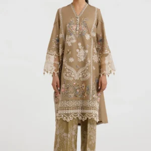 Brown Lawn Shirt with Matching Brown Culotte