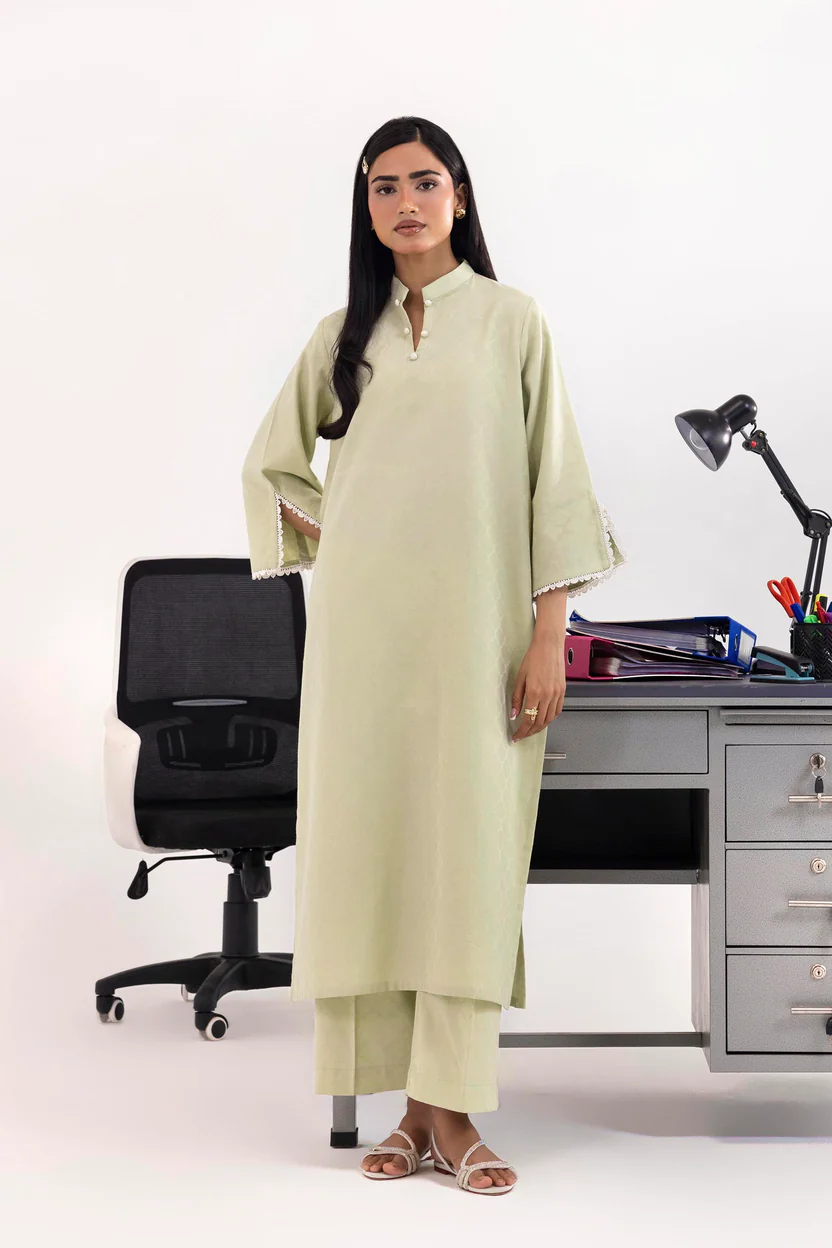 Sage Fancy Dobby Basic Women's Traditional Dress