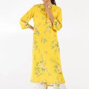 Yellow Linen Shirt with Matching Culotte for Women