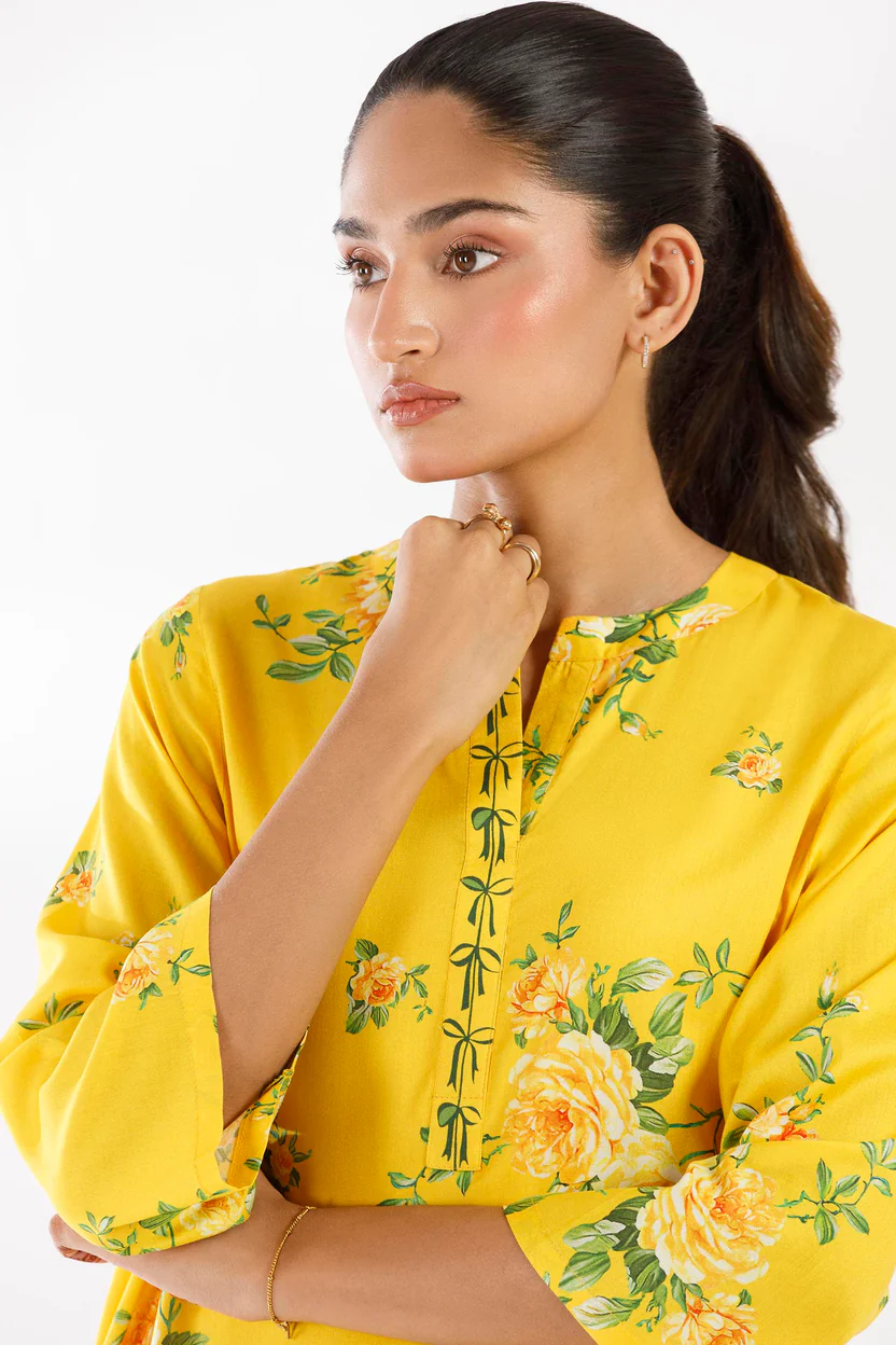 Yellow Linen Shirt with Matching Culotte for Women - Image 3