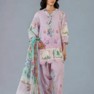 Multi Lawn Dress with Printed Dupatta and Bottom