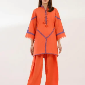 Orange Slub Lawn Zuri Shalwar Women's 2 Piece Suit