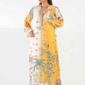Off-White Mustard Raw Silk Basic Shirt for Women