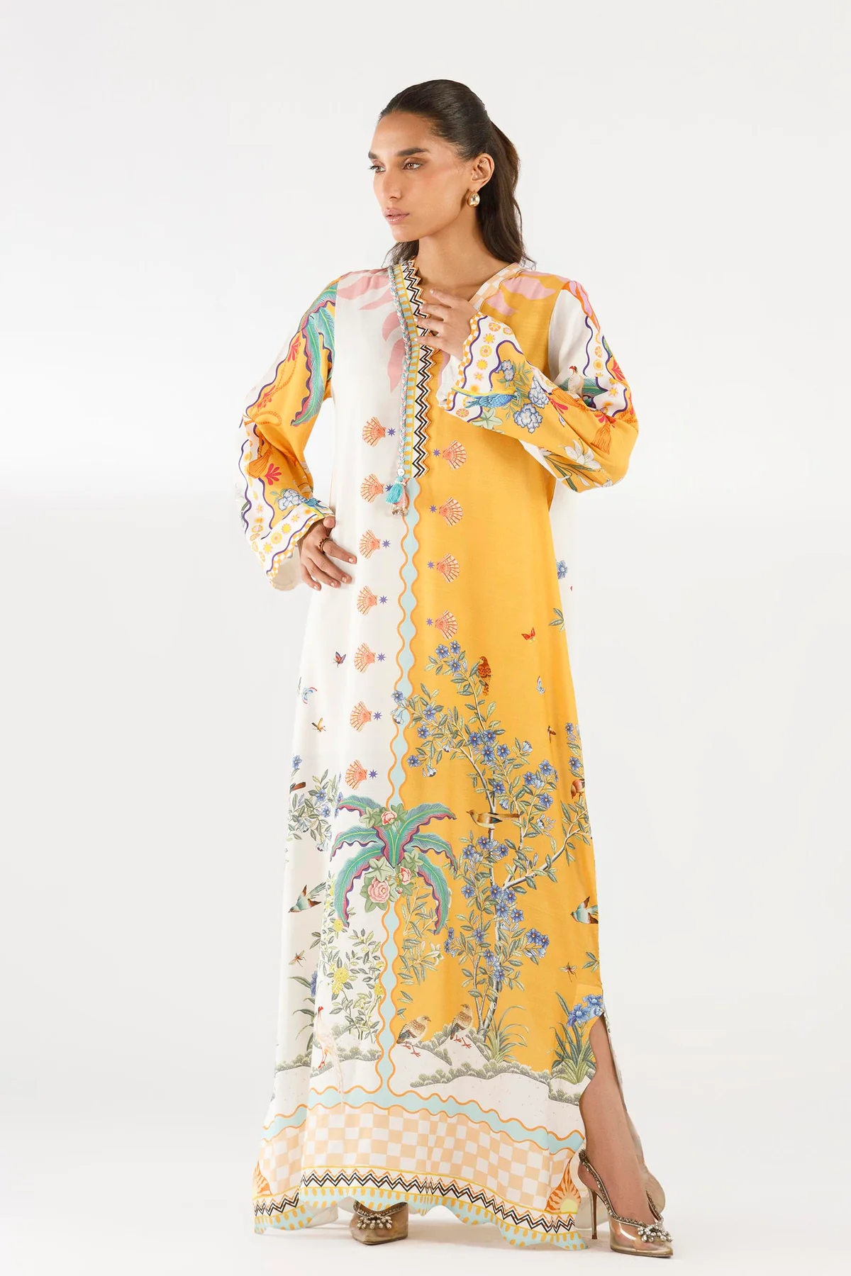 Off-White Mustard Raw Silk Basic Shirt for Women